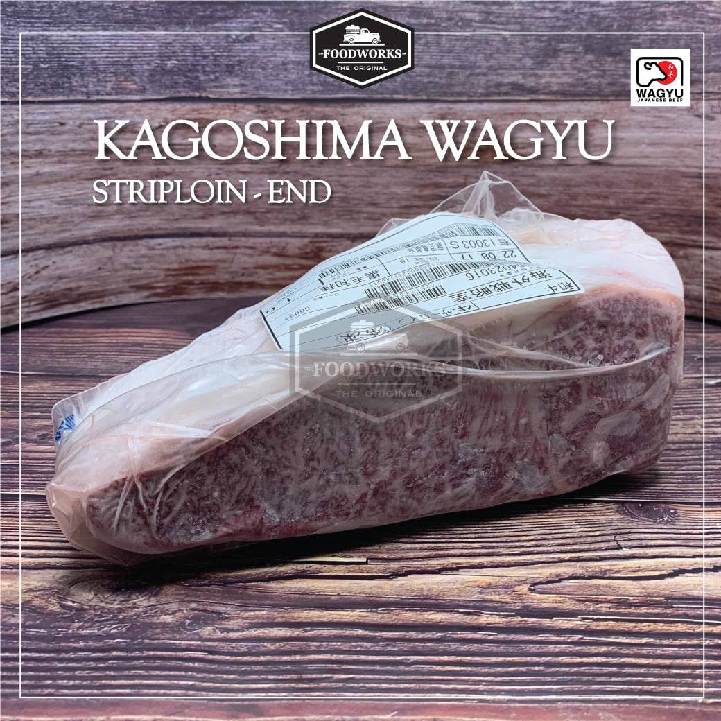 Kagoshima Wagyu A4 Striploin-End Full Block เนื้อคาโกชิมา สตริปลอยน์ A4 ส่วนท้าย ยกก้อน - The Foodworks 