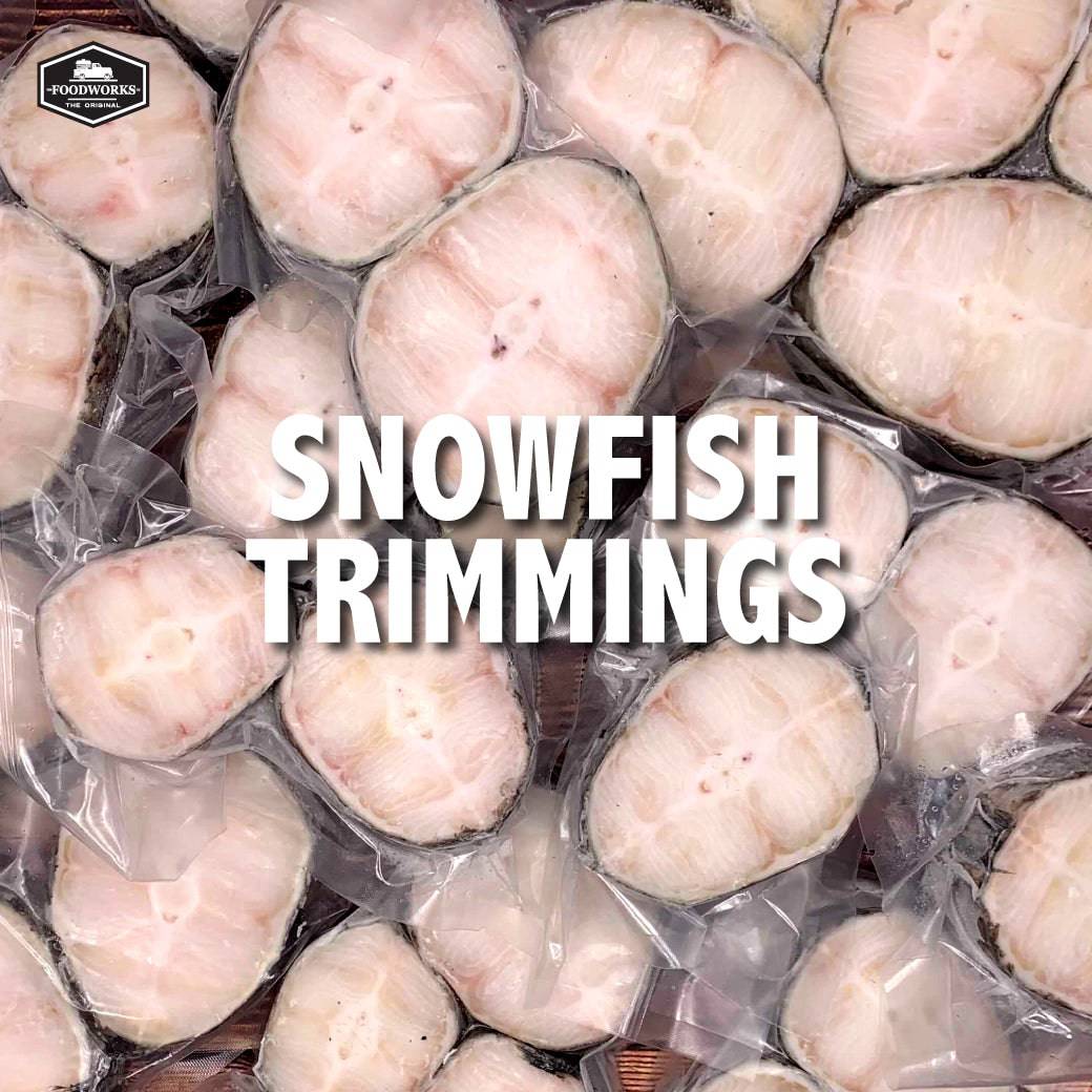 Snow Fish Steak Trimmings เศษปลาหิมะ หั่นชิ้นสเต็ค คละไซส์ 1kg/pack - The Foodworks 