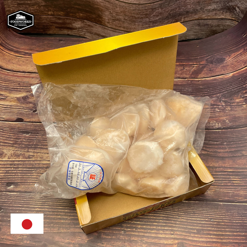 Frozen Scallop หอยเชลล์ญี่ปุ่น ไซส์ M 1kg/pack - The Foodworks 