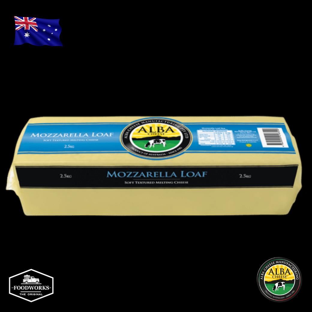 Alba Mozzarella Loaf 2.5kg มอสซาเรลล่าชีส โลฟแบบก้อน 2.5 กิโลกรัม