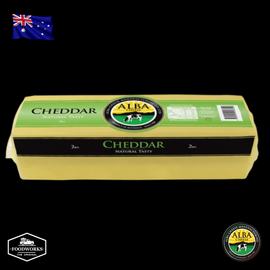 Alba Cheddar Block 2kg เชดด้าชีส บล็อค 2 กิโลกรัม