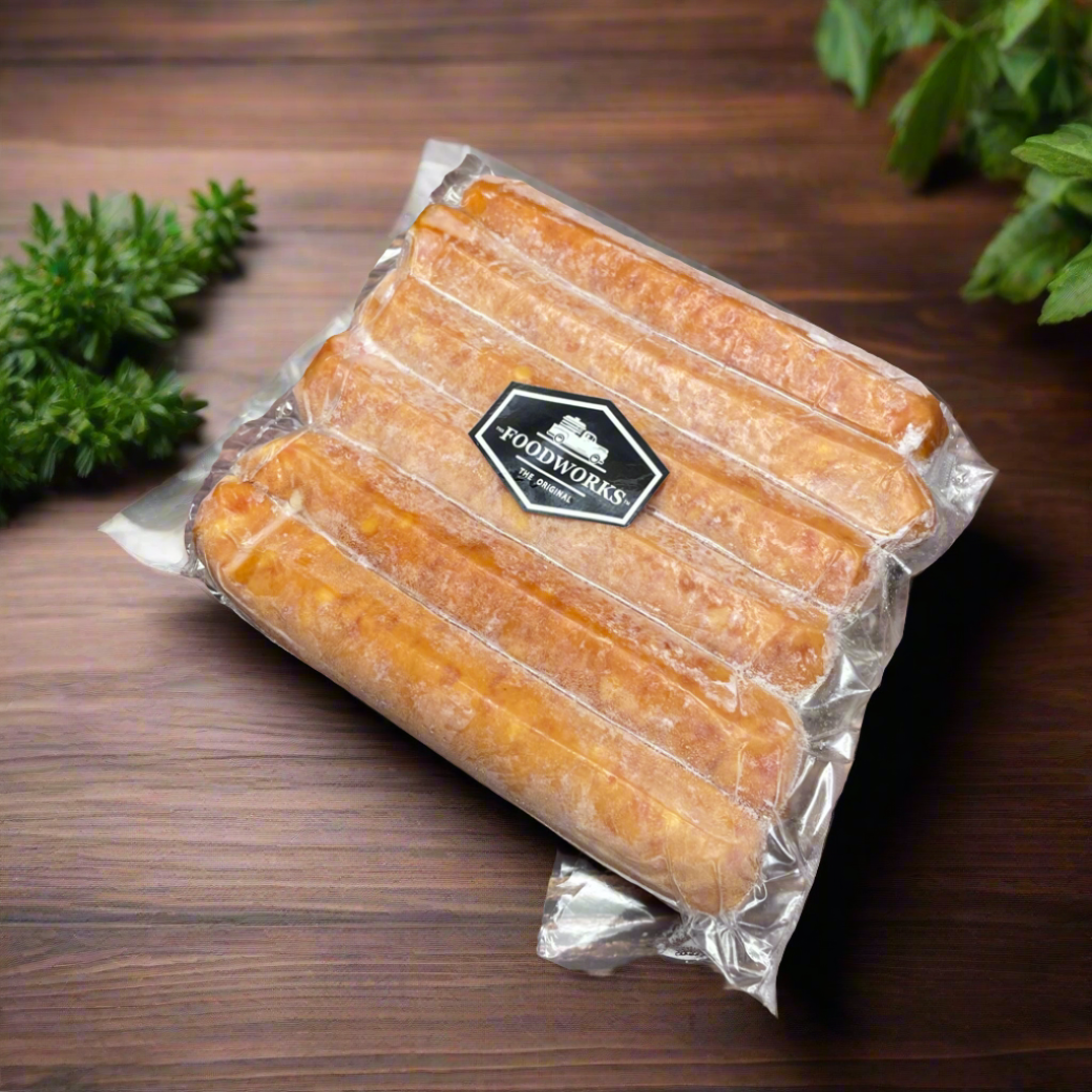 Arabiki Japanese Pork Cheese Sausage ไส้กรอกหมูญี่ปุ่น อาราบิกิ ชีส 6pcs/pack Size 6" (L)