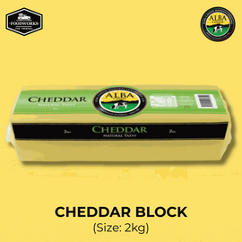 Alba Cheddar Block 2kg เชดด้าชีส บล็อค 2 กิโลกรัม - 0