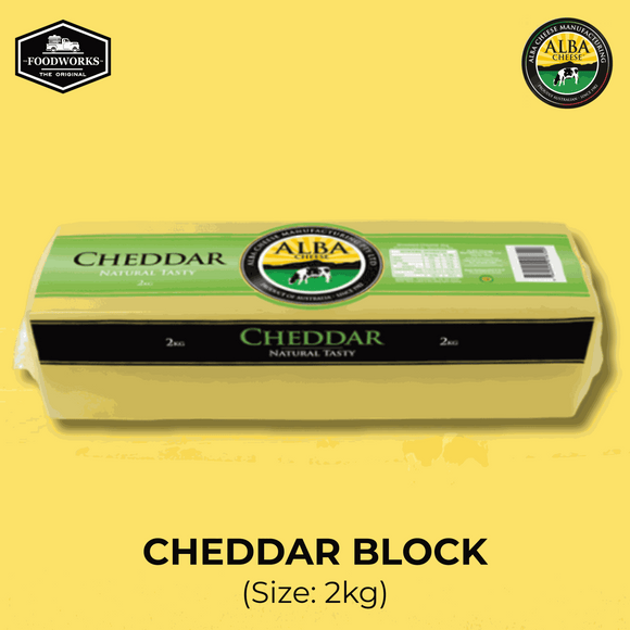 Alba Cheddar Block 2kg เชดด้าชีส บล็อค 2 กิโลกรัม