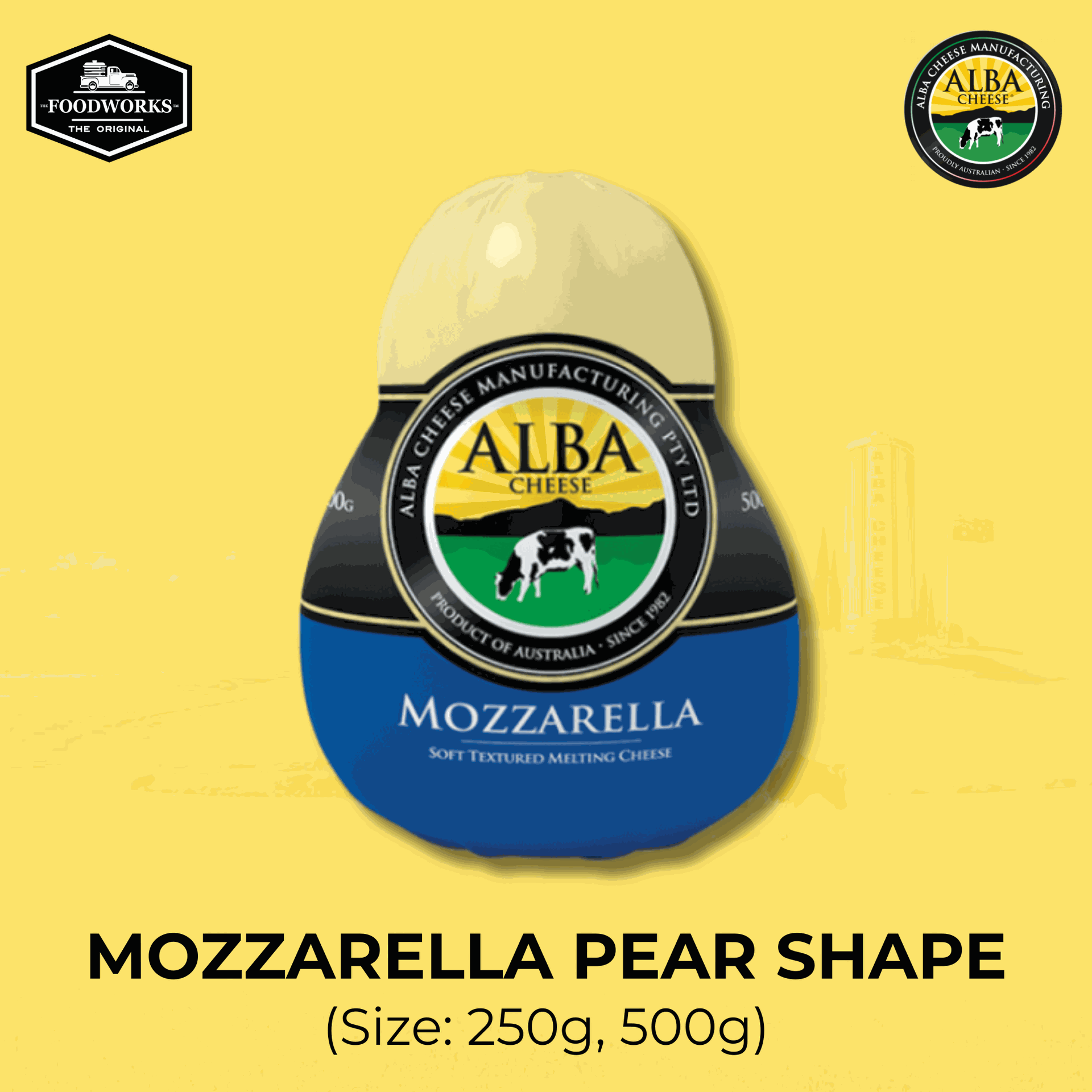 Alba Mozzarella (Pear Shape) Large 500g มอสซาเรลล่าชีสแบบลูกแพร์ 500 กรัม - 0