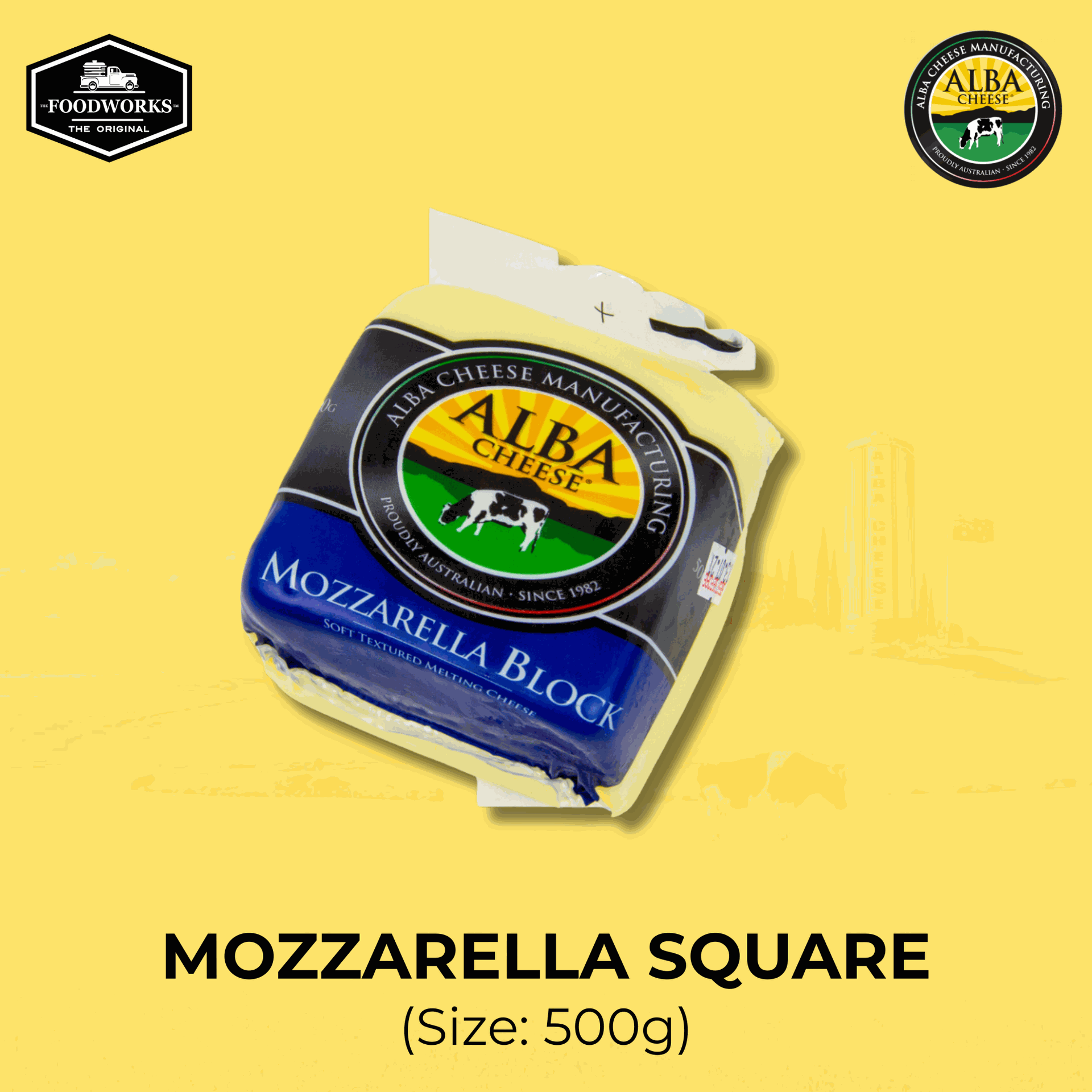 Alba Mozzarella Square 500g มอสซาเรลล่าชีสแบบก้อน 500 กรัม - 0