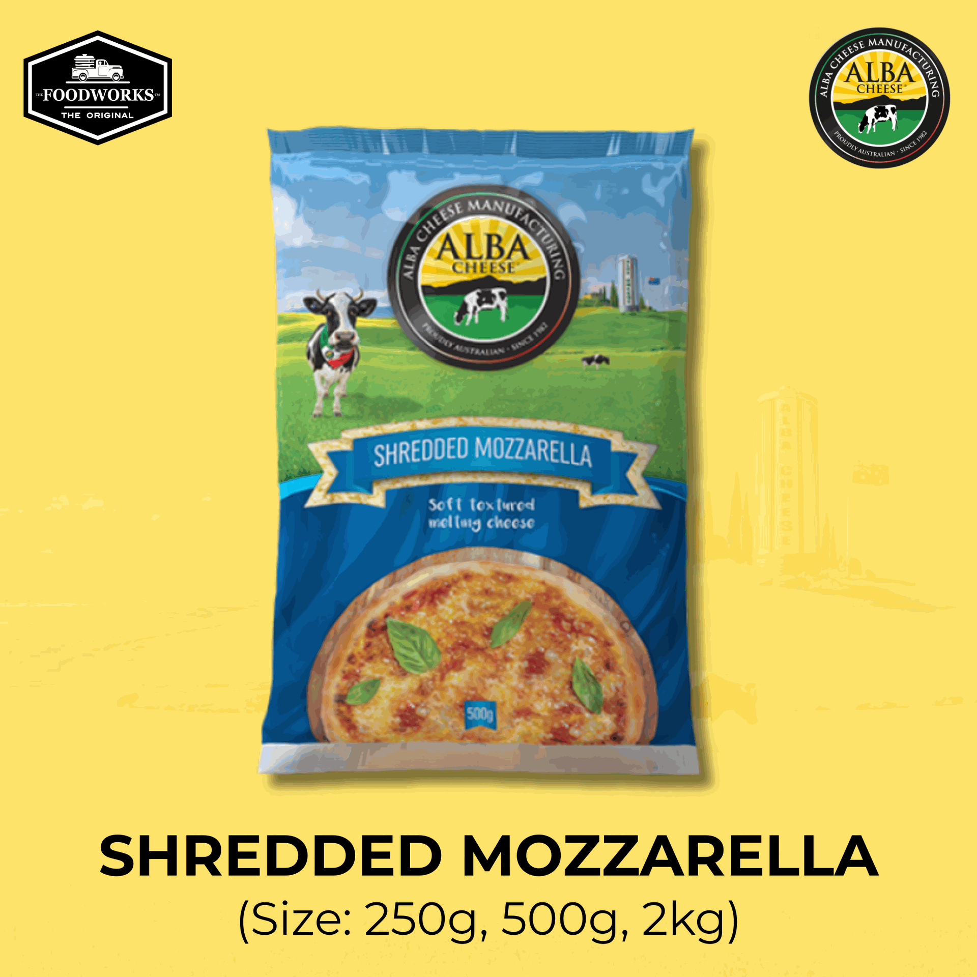 Alba Shredded Mozzarella 2kg มอสซาเรลล่าชีส แบบขูด 2 กิโลกรัม - 0