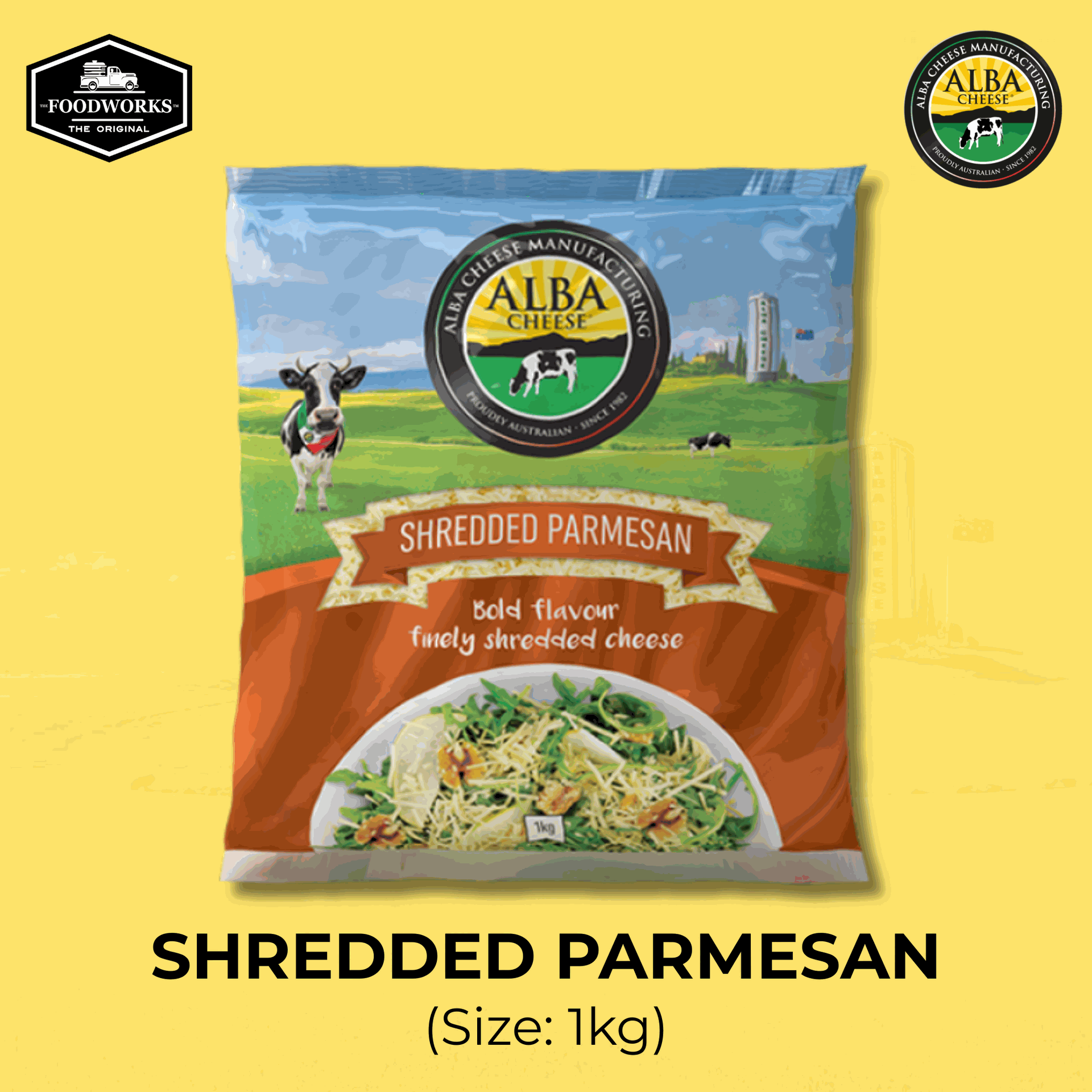 Alba Shredded Parmesan 1kg เชรดเด็ด พาร์เมซานแบบขูด 1 กิโลกรัม - 0