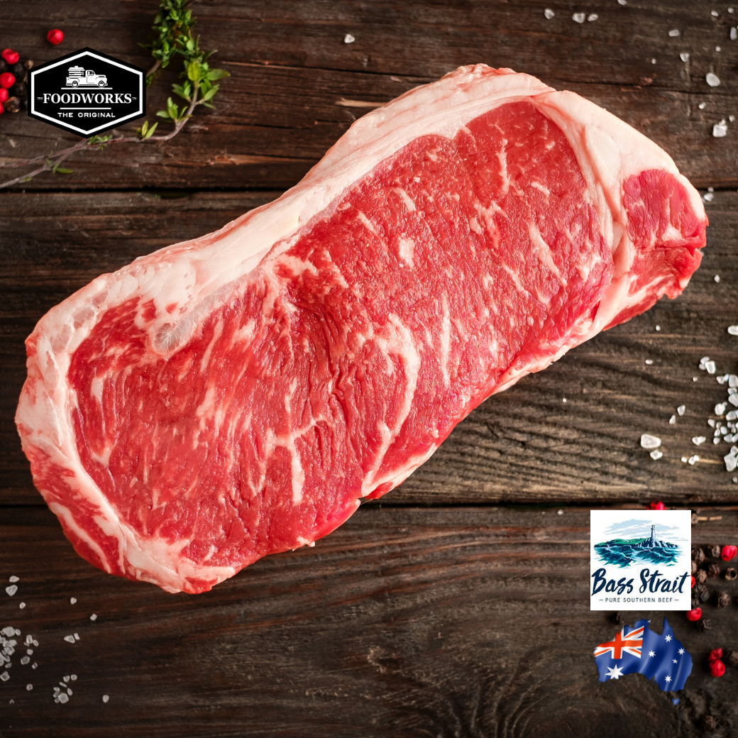Australian Grass-Fed Beef Striploin Steak ออสเตรเลียน กลาสเฟด สตริปลอยน์ ตัดสเต็ค - The Foodworks 