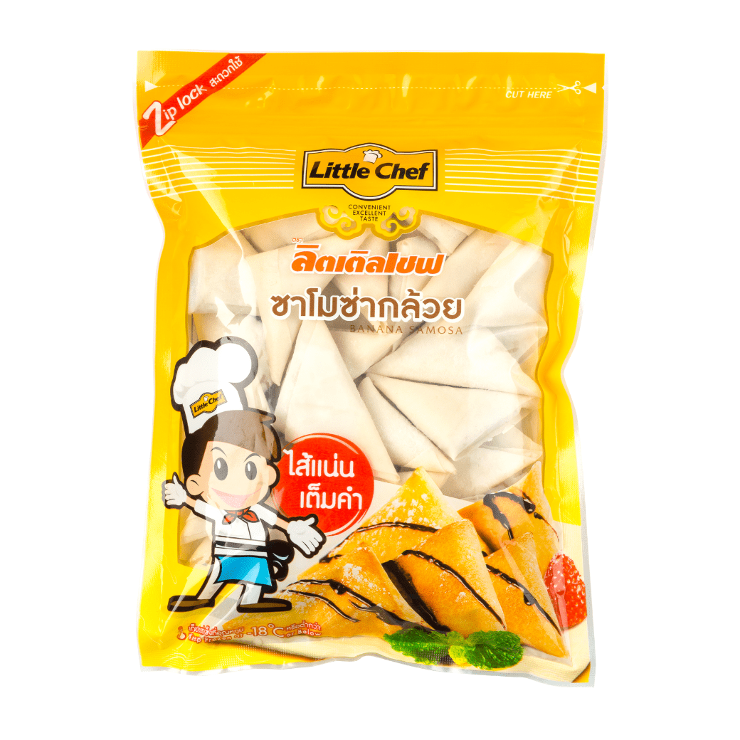 Frozen Banana Samosa Little Chef ซาโมซ่าไส้กล้วยแช่แข็ง ลิตเติ้ลเชฟ 510g - The Foodworks 