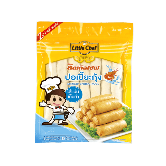 Frozen Shrimp Spring Roll Little Chef ปอเปี้ยะกุ้งแช่แข็ง ลิตเติ้ลเชฟ 1,000g - The Foodworks 